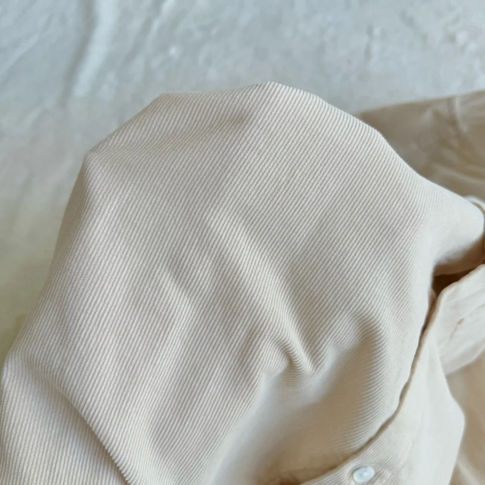 NN07 Colby Ivory Cotton Corduroy Long Sleeve Shirt L